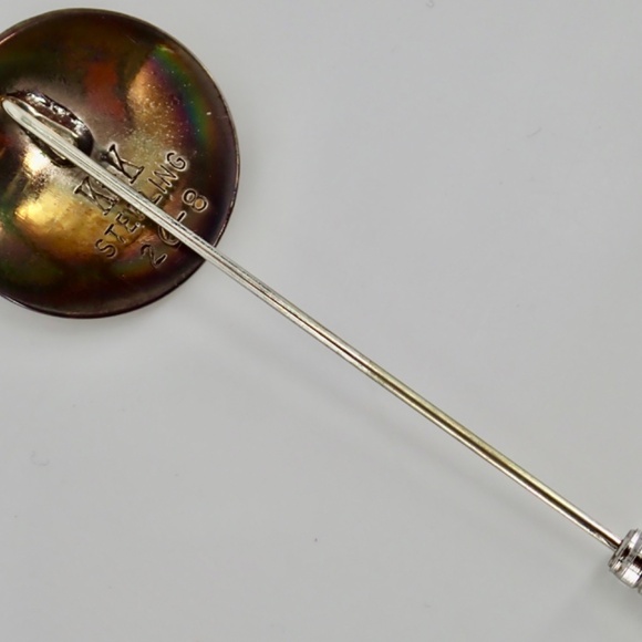 Samual Kirk & Son Sterling Silver Poppy Hat Lapel Pin 26-8 New 2.25" Long - Picture 5 of 15